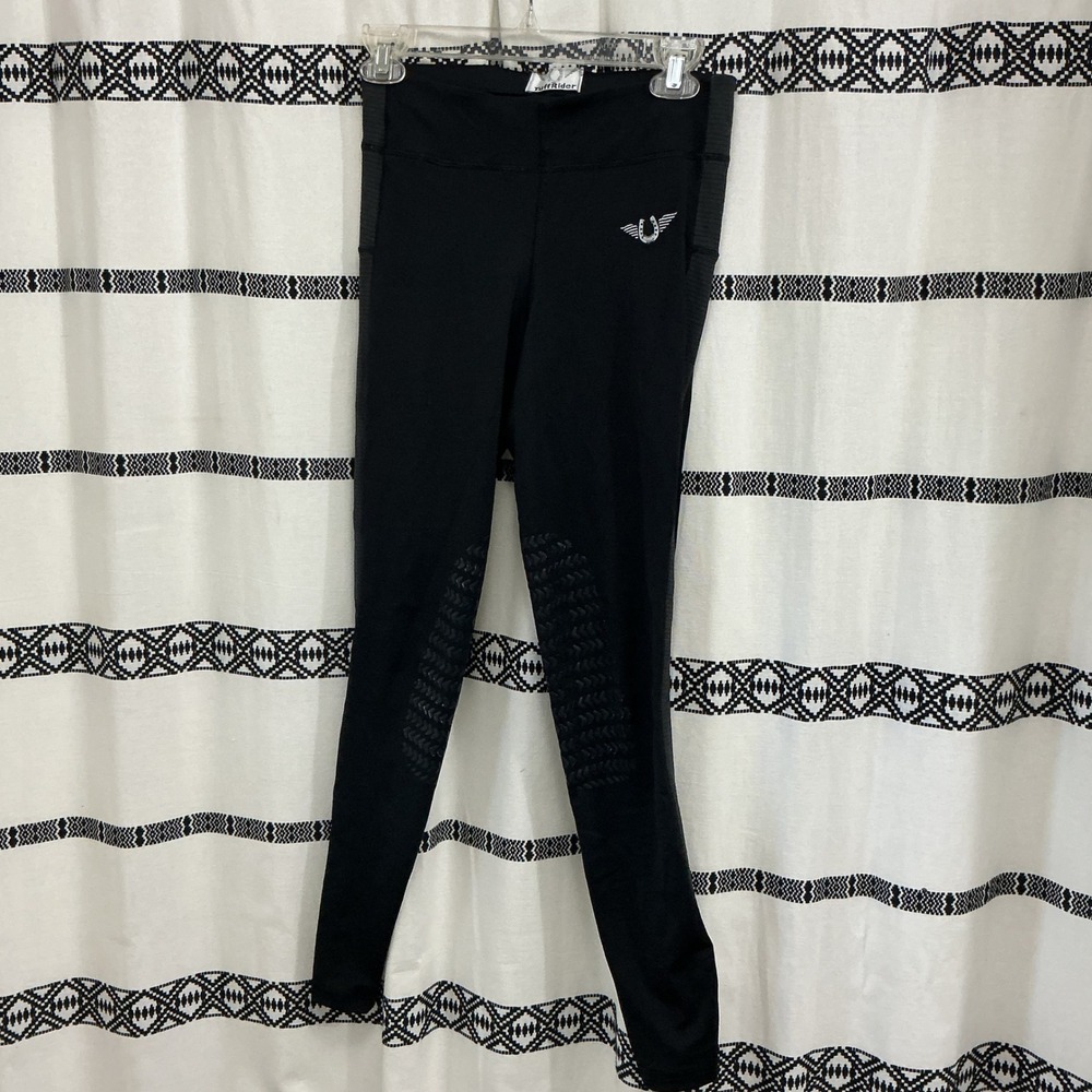 Tuff Rider Black Ventilated Schooling Horse Riding Tights Leggings‎